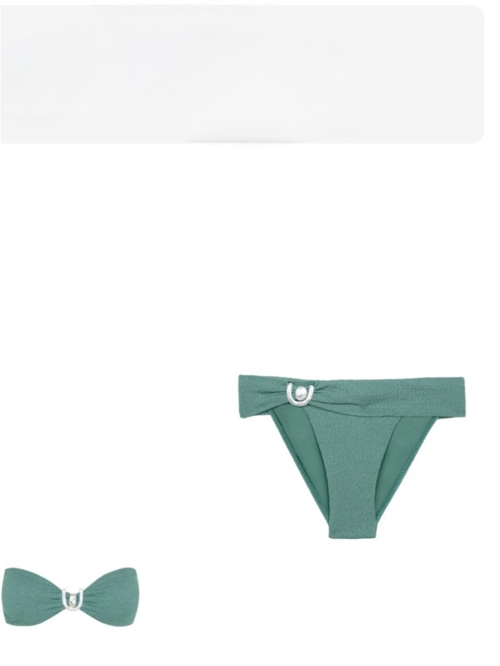 Women’s Textured Firenze Kori Bandeau Bikini Set in Seaglass Green